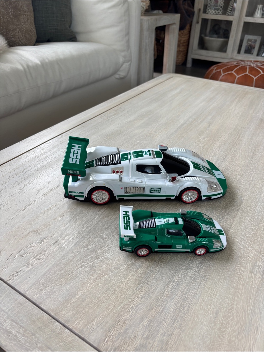 HESS Green & White Racing Car Toy - Kids Vehicle